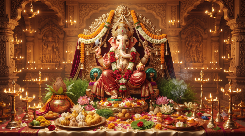 गणेश चतुर्थी विघ्नहर्ता के प्राकट्य की कथा, पूजा-विधि और आध्यात्मिक रहस्य ganesh chaturthi puja durva modak