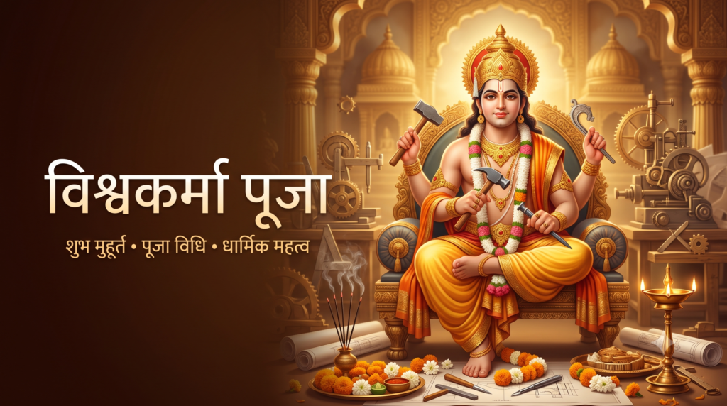 भगवान विश्वकर्मा की पूजा और दिव्य कार्यशाला