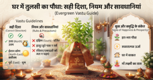 घर में तुलसी का पौधा रखने की सही दिशा और वास्तु नियम