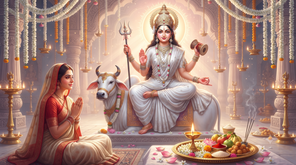 माँ महागौरी पूजा विधि, मंत्र, कथा और महत्व maa mahagauri puja worship